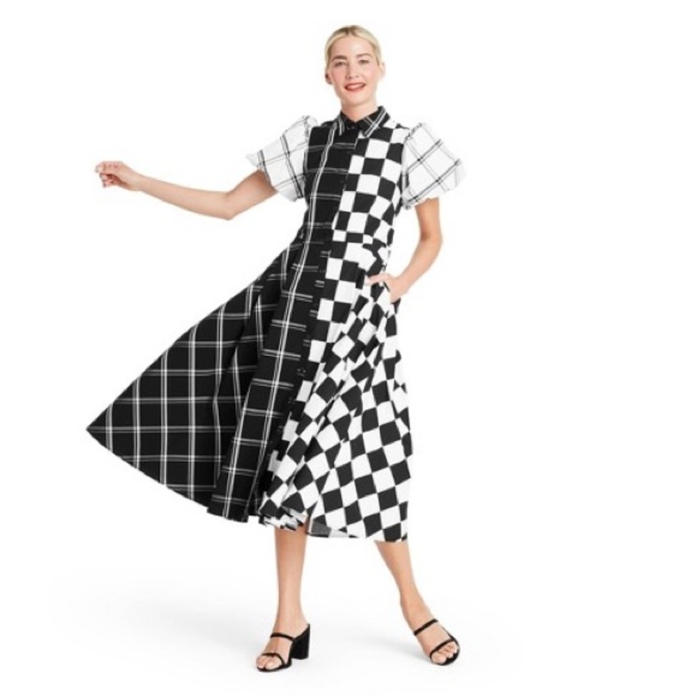Christopher John Rogers Checkered Target Dress
